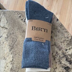 NWT Born 5 Pairs Men's Half Cushion Crew Socks